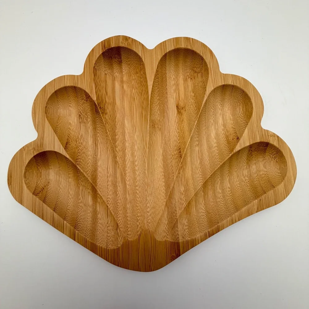 Beachly‎ Bombshell Catchall Tray Bamboo Seashell Jewelry Dish Coastal Decor Bag
